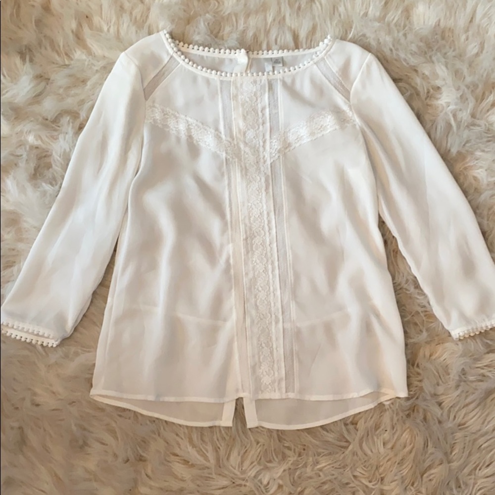 off white lacey blouse